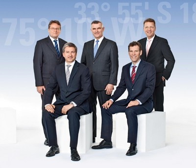 The Board of Management of TUV SUD AG (from left to right): Dirk Eilers, Dr. Axel Stepken, Horst Schneider, Karsten Xander, Dr. Peter Klein