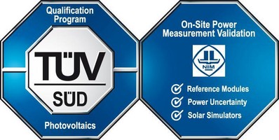 TUV SUD 光伏產(chǎn)品部門 全球董事Mr. Robert Puto向江蘇賽拉弗總經(jīng)理李綱先生頒發(fā)功率測量體系證書及TUV SUD與NIM聯(lián)合認證標志